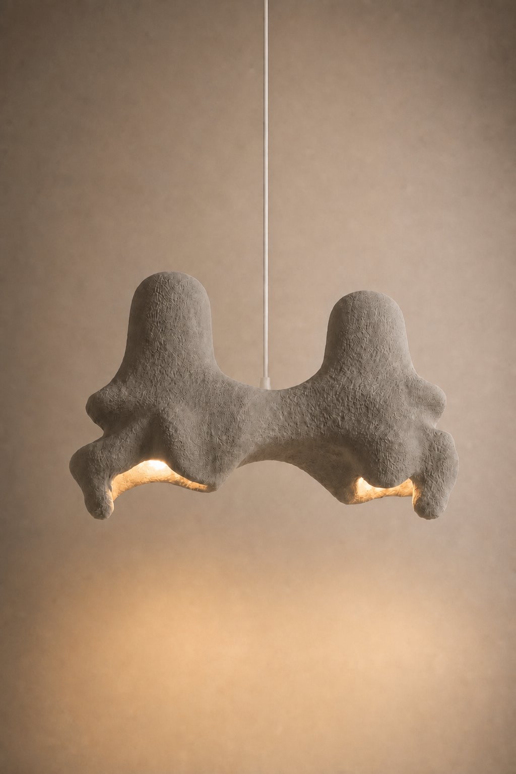Maison Moya - Cloche Jumelle Twin Bell Sculptural Pendant - Gris Galet