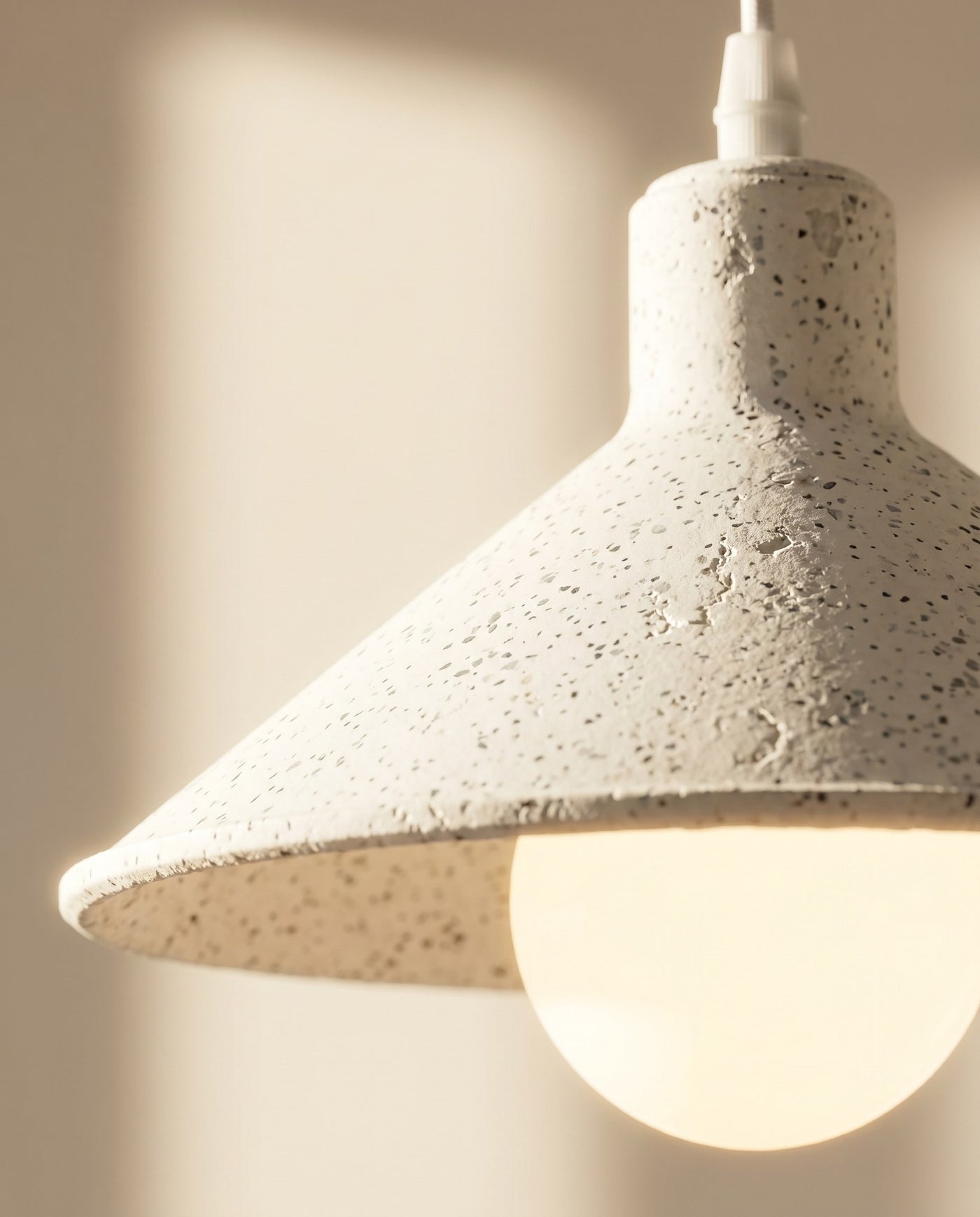 Maison Moya - Cône Coolie Plaster Pendant Lamp - 03 closeup-top