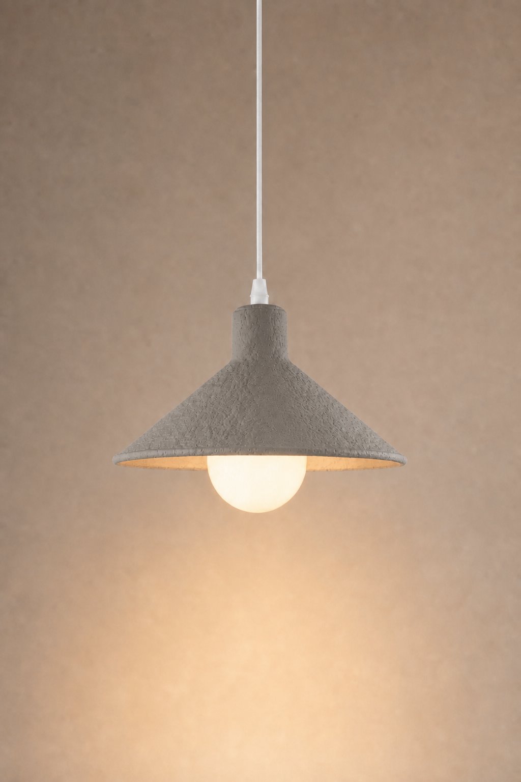 Maison Moya - Cône Coolie Plaster Pendant Lamp - Gris Galet