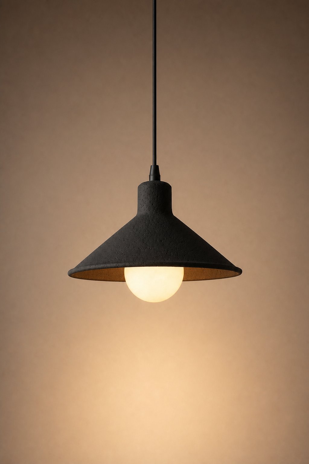 Maison Moya - Cône Coolie Plaster Pendant Lamp - Noir