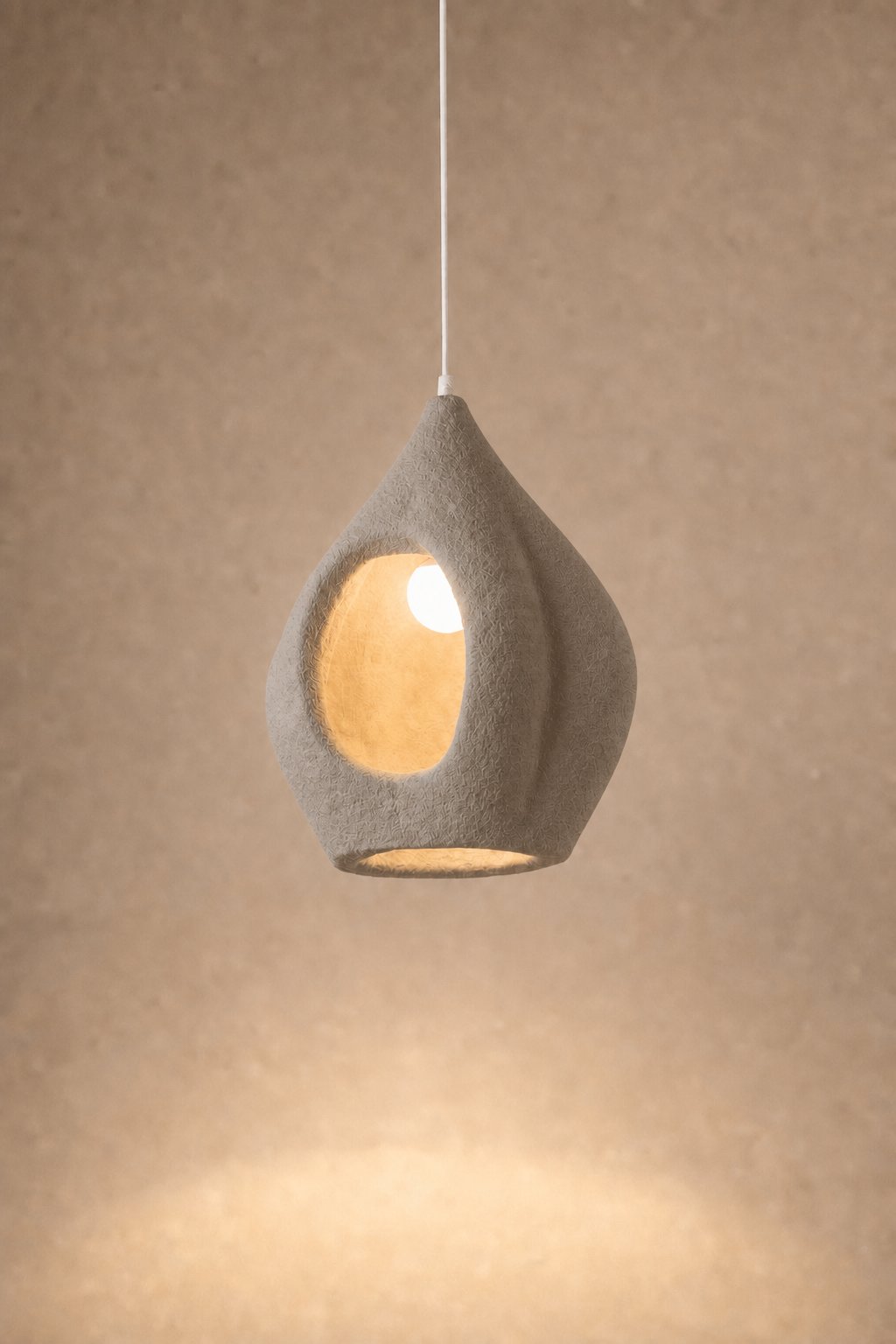 Maison Moya - Goutte Sculptural Plaster Pendant Lamp - Gris Galet
