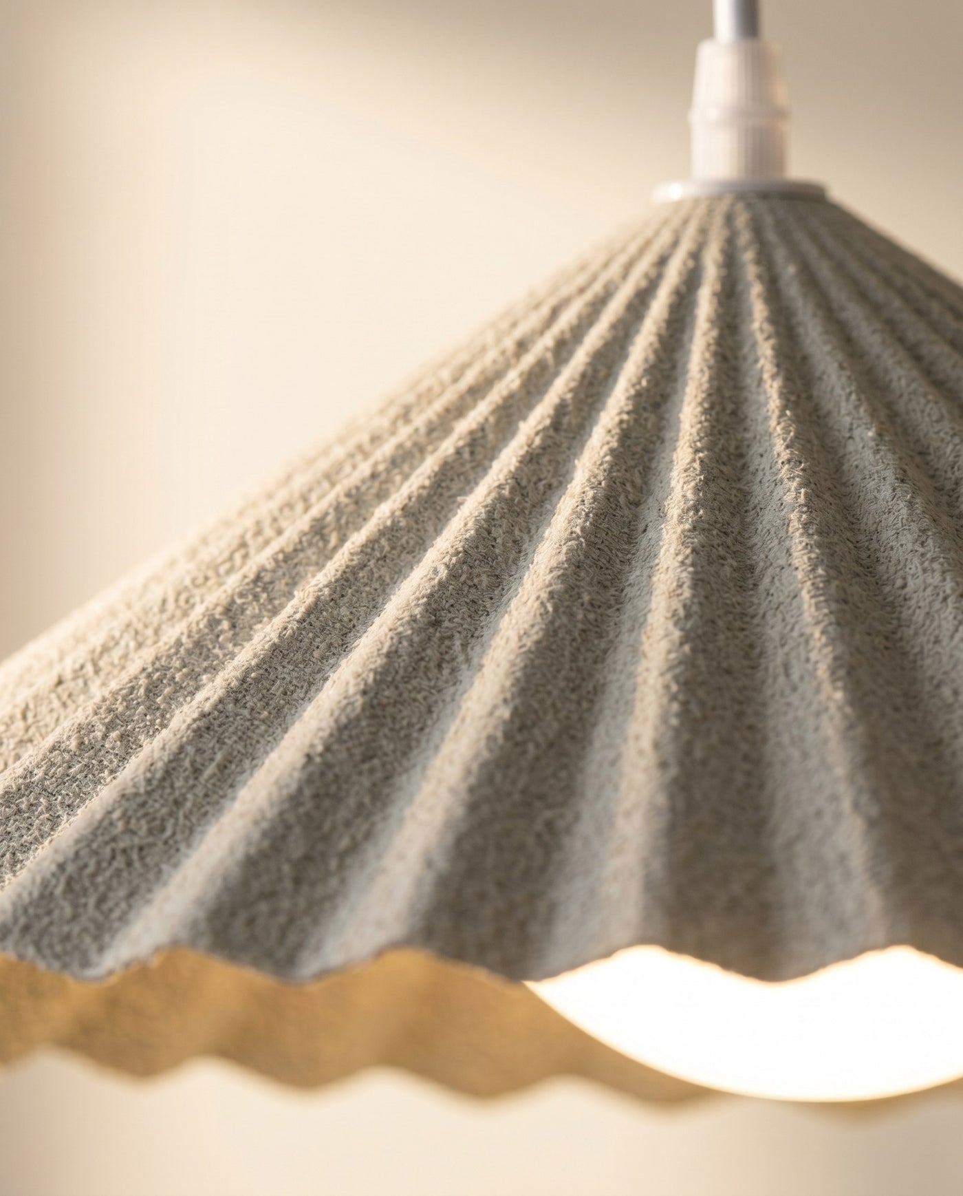 Maison Moya - Origami Pleated Plaster Pendant Lamp - 03 closeup-top