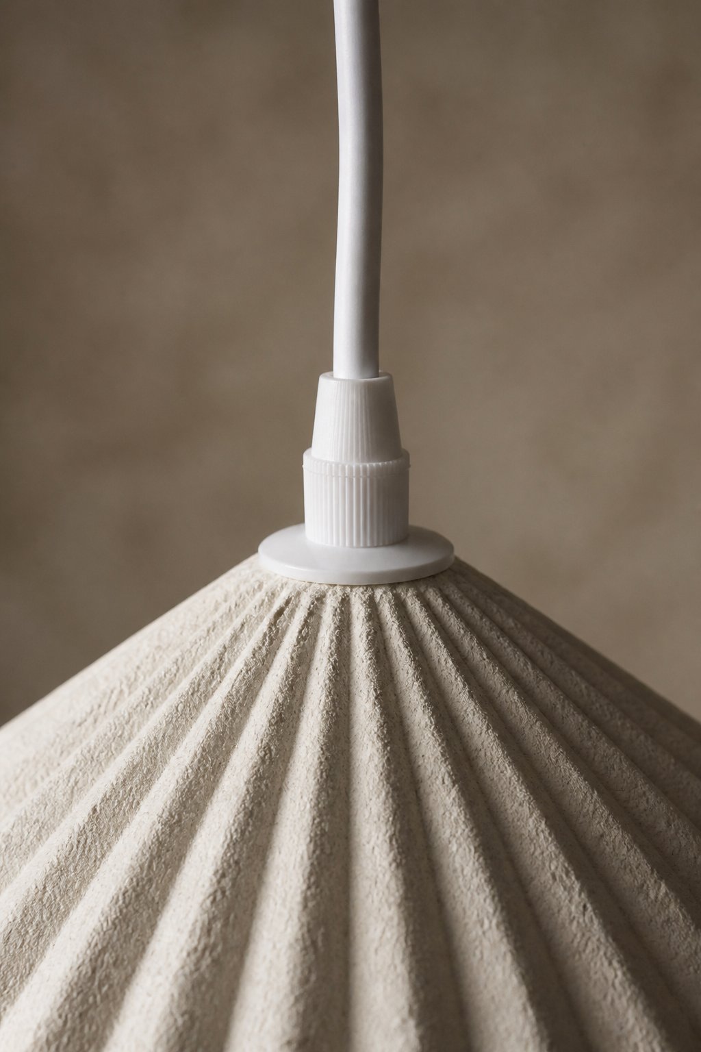 Maison Moya - Origami Pleated Plaster Pendant Lamp - closeup detail