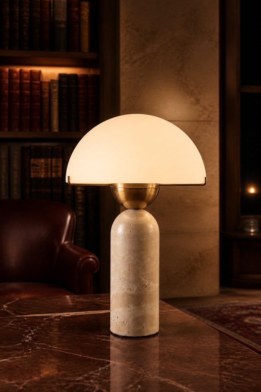 Travertin Dôme Lámpara de mesa