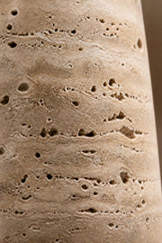 Maison Moya - Travertin Cône Travertine Cone Table Lamp - closeup surface
