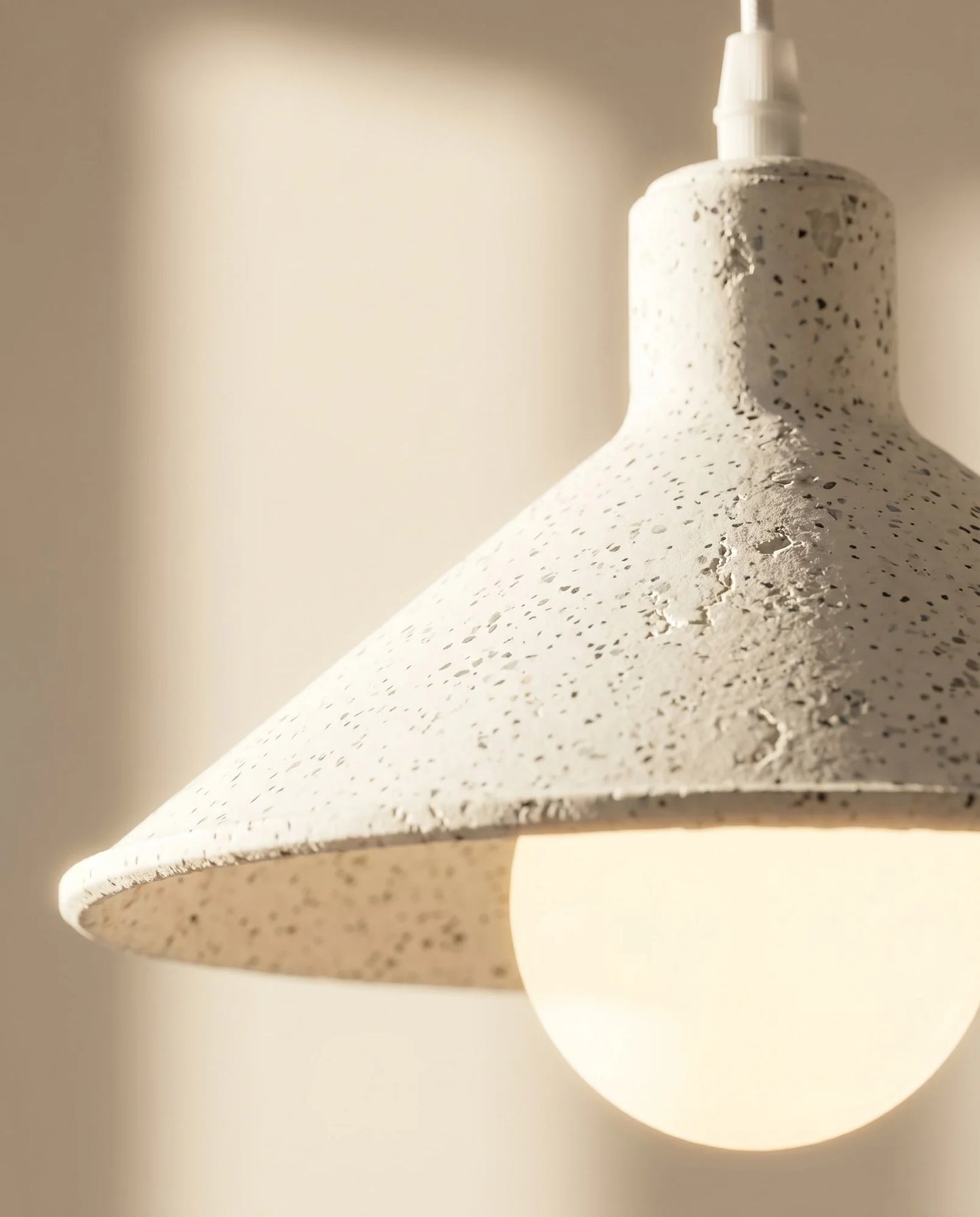 Maison Moya - Cône Coolie Plaster Pendant Lamp - 03 closeup-top