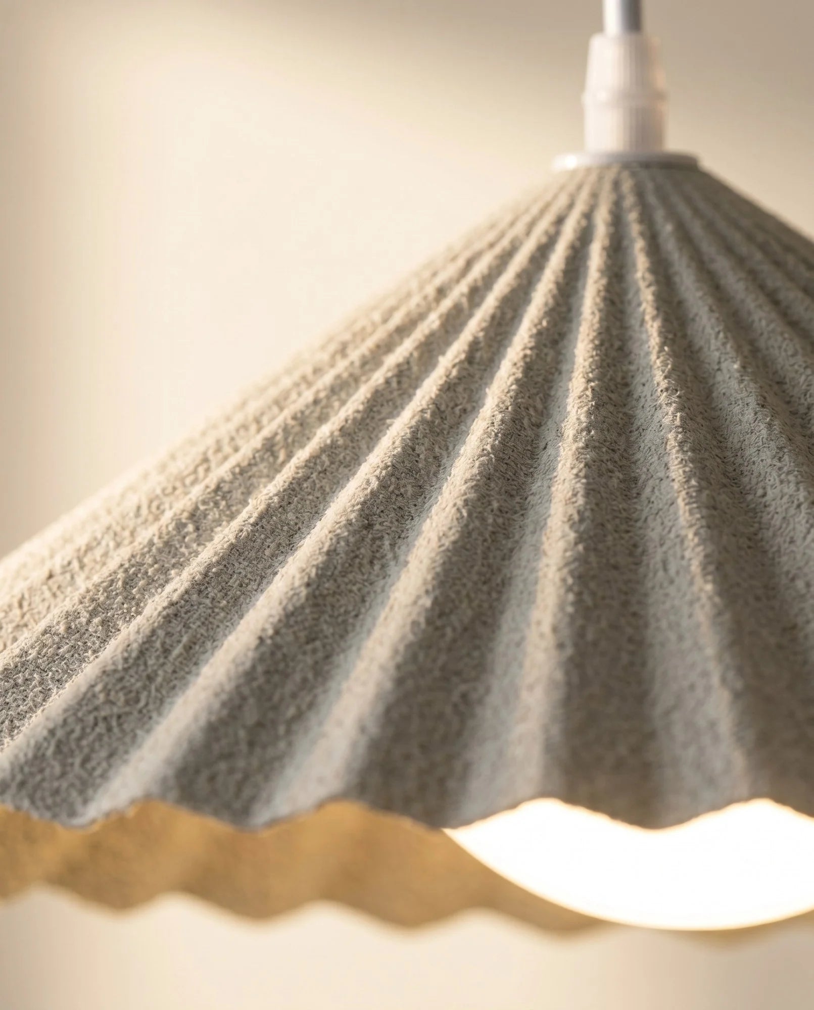 Maison Moya - Origami Pleated Plaster Pendant Lamp - 03 closeup-top
