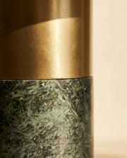 Maison Moya - Pâle Travertine Half-Dome Table Lamp - 04 closeup-base