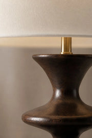 Maison Moya - Sablier Turned Wood Table Lamp - closeup detail
