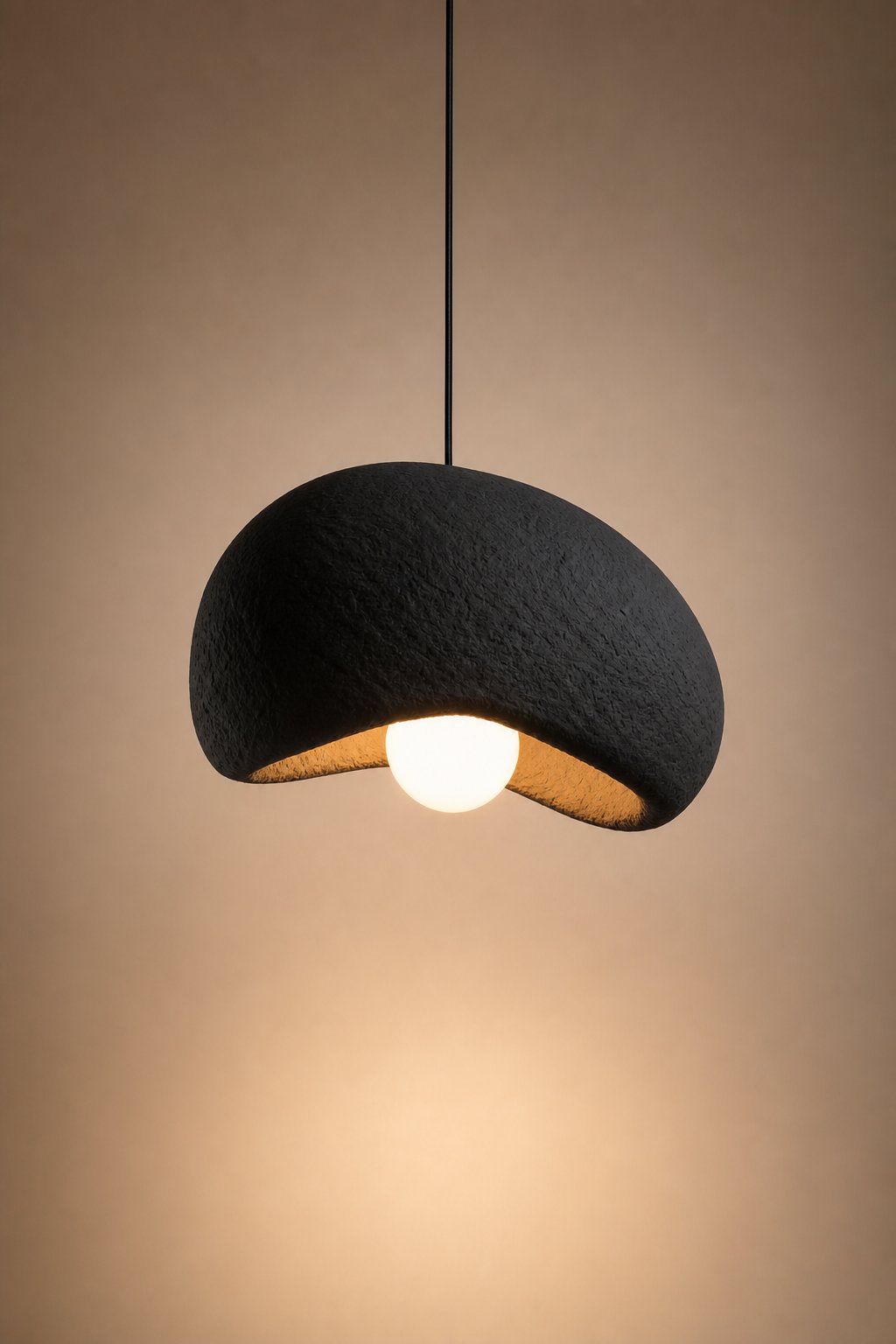 Maison Moya - Alba hand-finished plaster Pendant Lamp - Noir