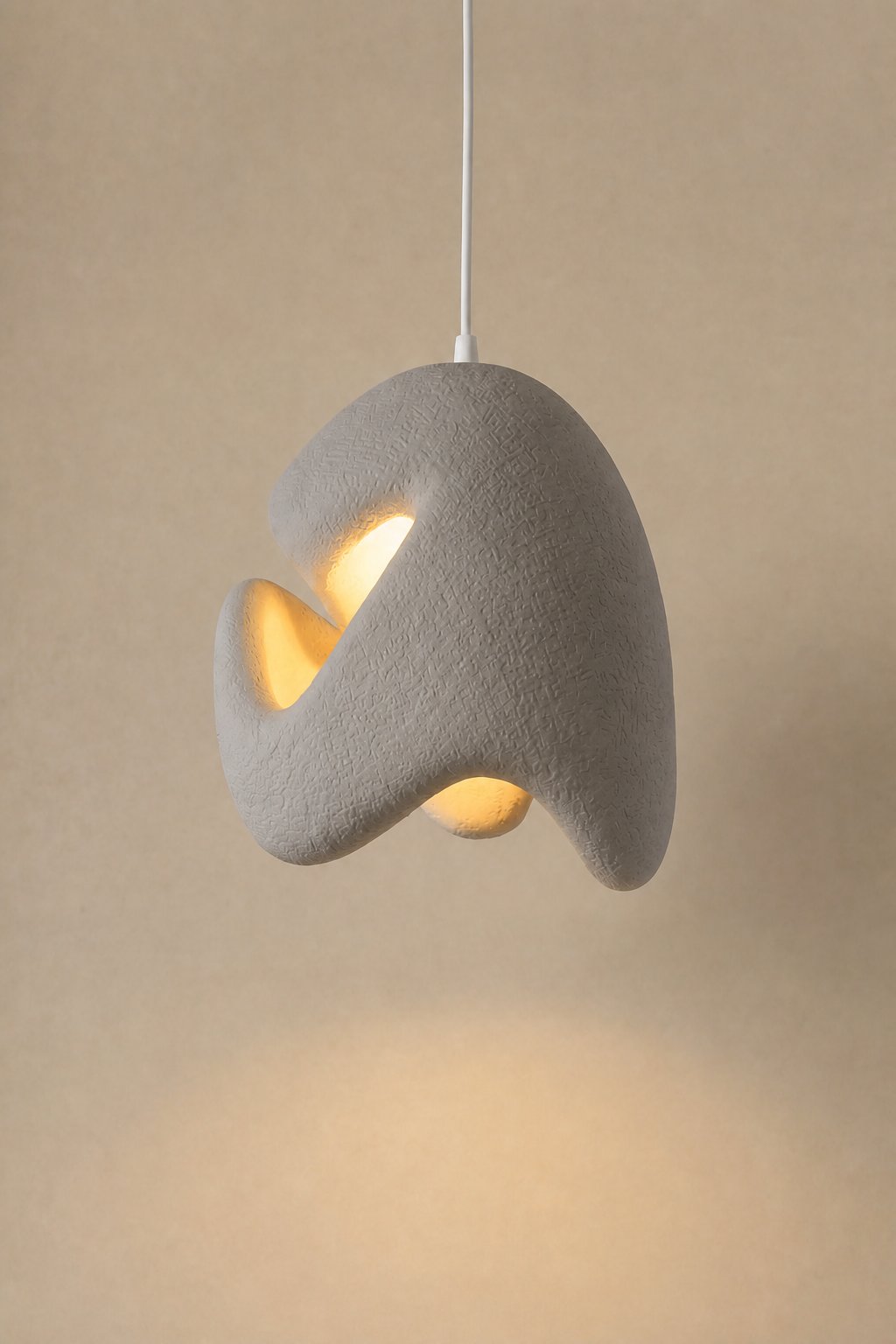 Maison Moya - Alvea Organic Plaster Pendant Lamp - Gris Galet