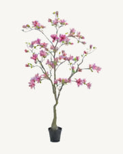 Antibes Artificial Blossom Tree, Pink, full product studio view in the included nursery pot