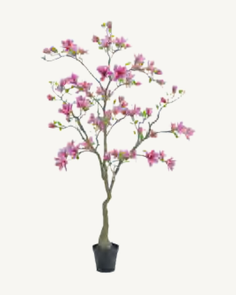 Antibes Artificial Blossom Tree, Pink, full product studio view in the included nursery pot