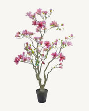 Cassis Artificial Blossom Tree, Pink, full product studio view in the included nursery pot