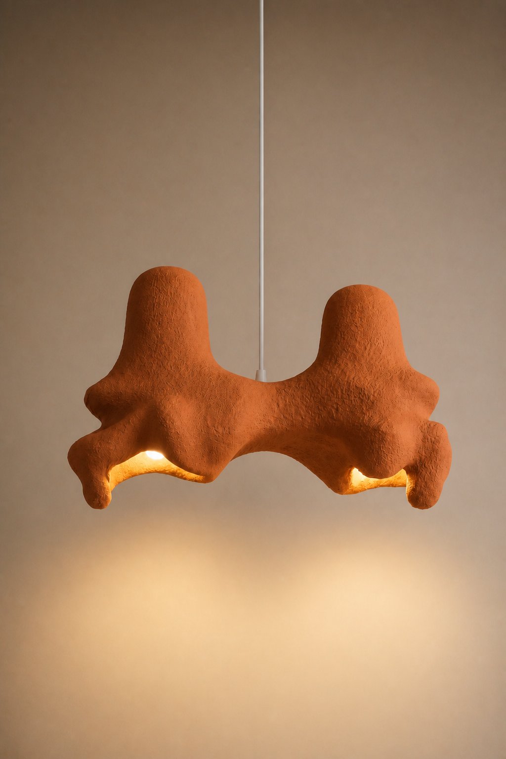 Maison Moya - cloche-jumelle-twin-bell-pendant - Brun Argile