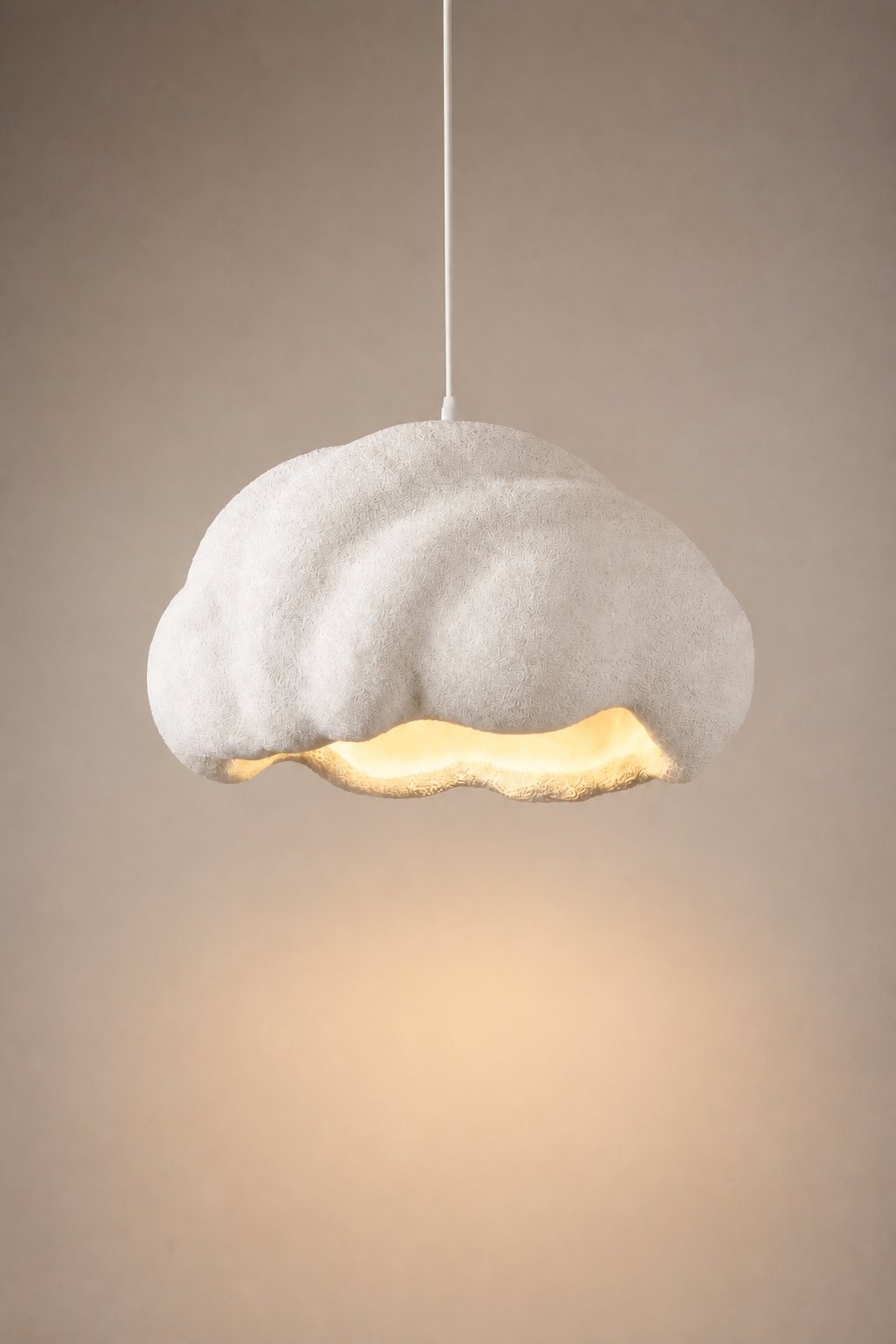 Maison Moya - Nebula Ribbed Plaster Pendant Lamp - Blanc Craie