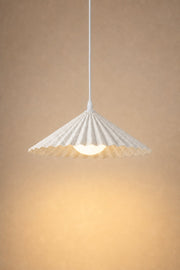 Maison Moya - Origami Pleated Plaster Pendant Lamp - Blanc Craie