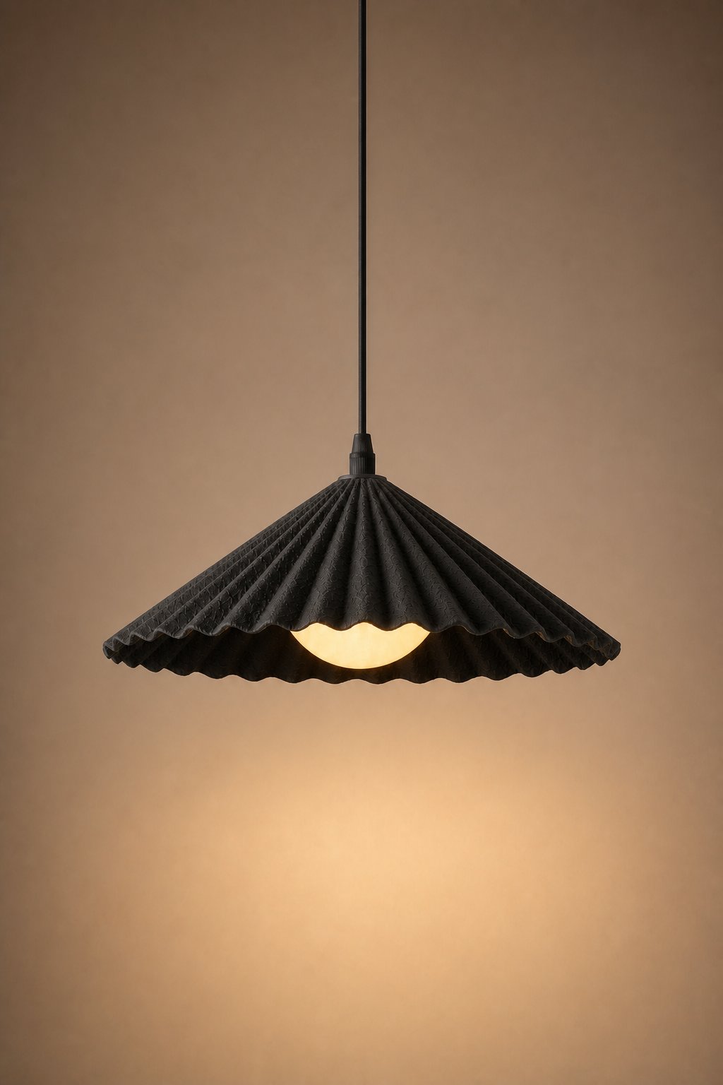 Maison Moya - Origami Pleated Plaster Pendant Lamp - Noir
