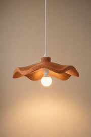 Maison Moya - vague-wavy-disc-pendant - Brun Argile