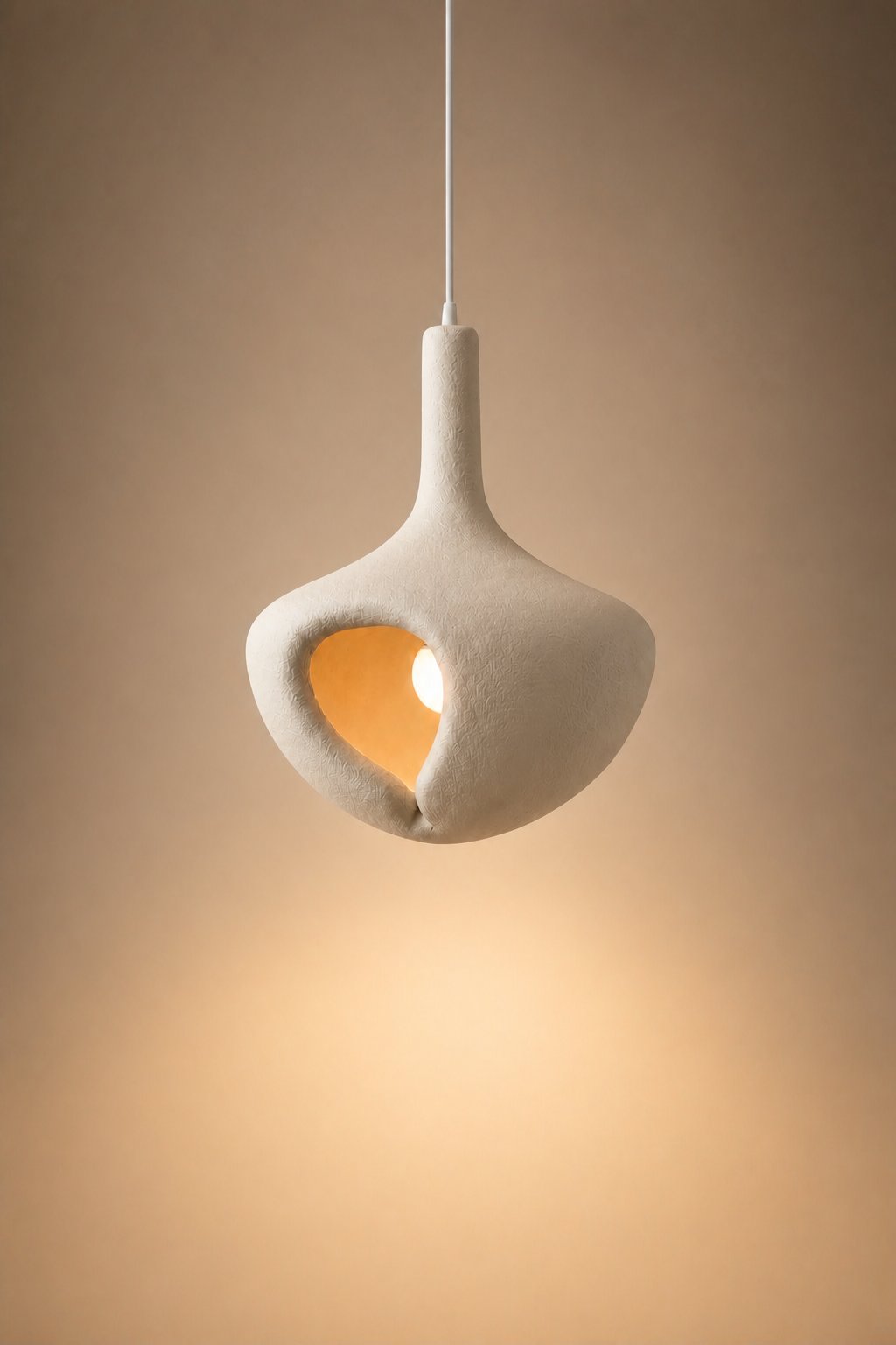 Maison Moya - Vase Ceramic Bell Pendant Lamp - Blanc Craie