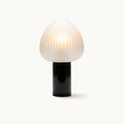Lampe à poser Champignon en verre strié