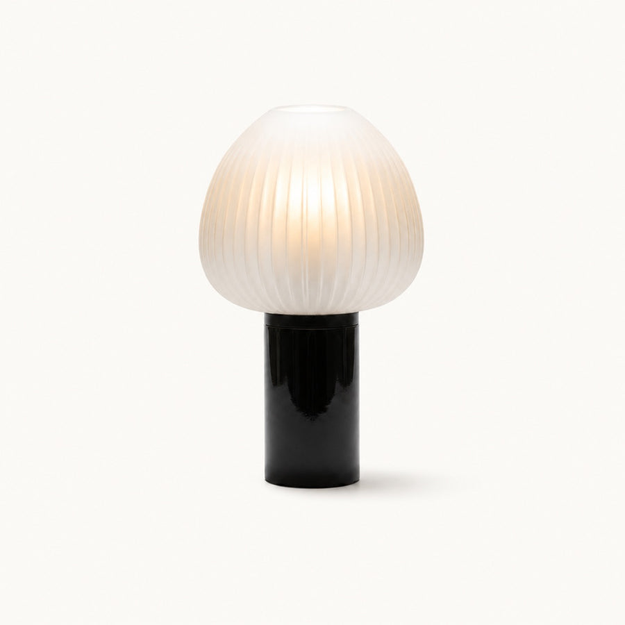 Lampe à poser Champignon en verre strié