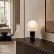 Lampe à poser Champignon en verre strié