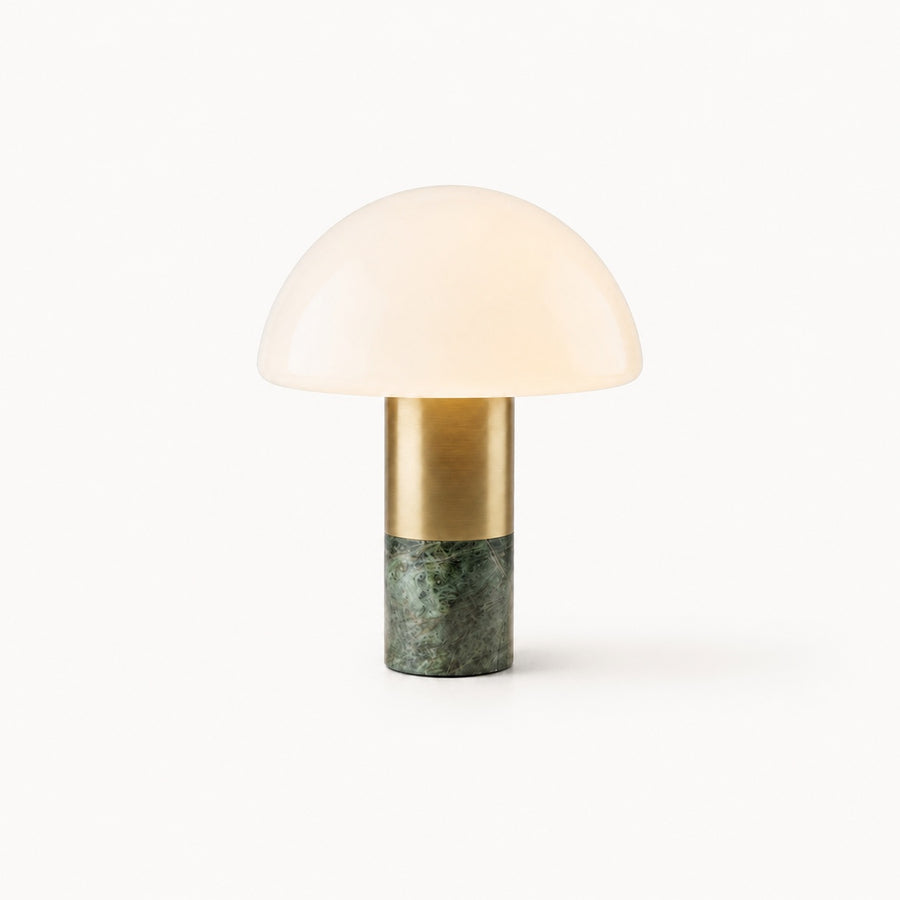 Lampe à poser dôme en travertin Pâle