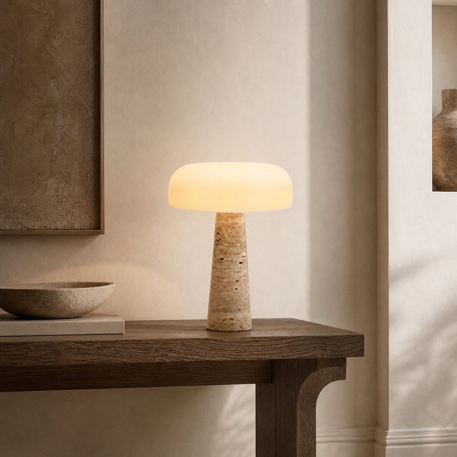 Lampe à poser Travertin Cône