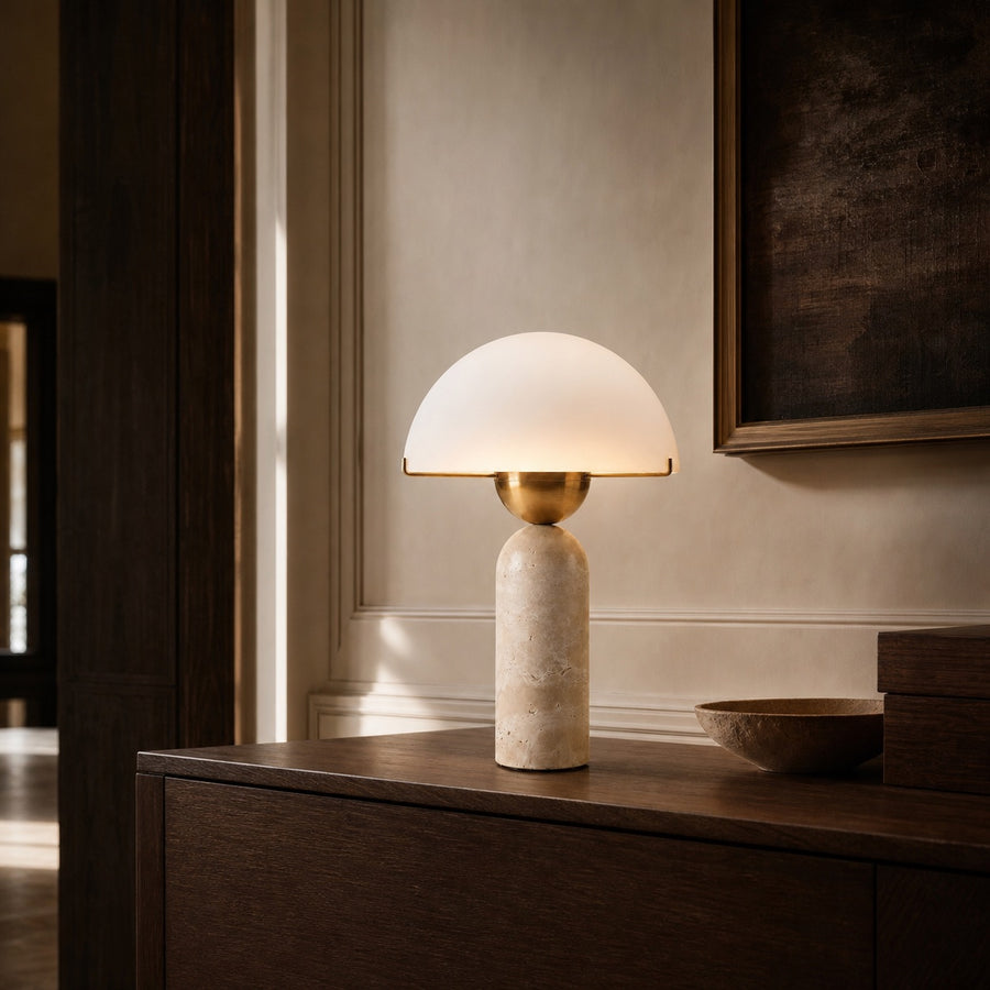 Lampe à poser Travertin Dôme